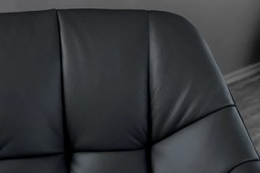 Set 2 scaune pivotante Papillon, piele neagra