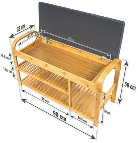 Raft pentru pantofi din bambus G21