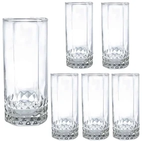 Set 6 pahare de 265 ml inalte din sticla, Cesiro