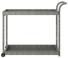 Carucior de bar, gri, 100x45x83 cm, poliratan Gri