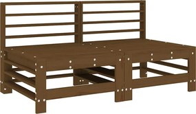 vidaXL Canapele de mijloc pentru grădină, 2 buc., maro miere