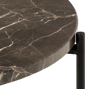 Măsuță auxiliară rotundă cu blat din marmură ø 52 cm Avila – Actona
