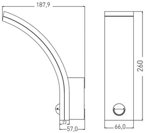 Aplica LED de exterior 20W/230V IP65 cu senzor de mișcare și de amurg