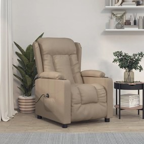 vidaXL Fotoliu rabatabil electric, cappuccino, piele ecologică