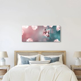 Tablou - Fluture între flori (120x50 cm)