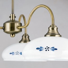 Candelabru stil clasic GABI D-60cm alama antique/opal-albastru
