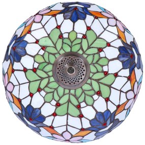 Lampa de masa Tiffany Blueflower h 62 cm, abajur 40 cm