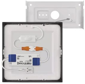 Plafonieră LED/12,5W/230V 3000/3500/4000K 17x17 cm negru