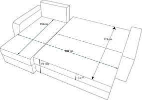 Coltar extensibil reversibil in forma de L VALERIO 238x140 cm, gri inchis/antracit + 2 perne GRATUIT