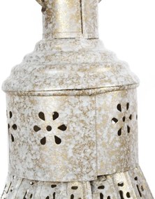 Lustră suspendată din metal, alb și auriu, 55 x 40 cm, „Milly”