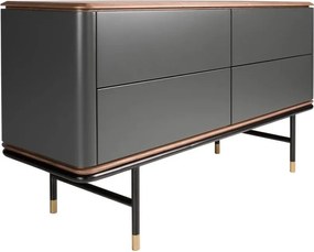 Comoda deosebita design LUX Dark Grey-Walnut 140x45cm