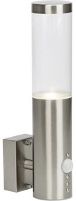 BRILLIANT LED Aplica cu sensor de miscare BERGEN argintie 11.6/29 cm