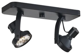 Spot de tavan de design negru GU10 70mm 2 lumini reglabil - Vo