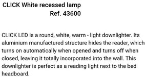 Spot incastrabil cu reader LED directionabil CLICK White