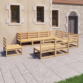 3075784 vidaXL Set mobilier de grădină, 9 piese, lemn masiv de pin