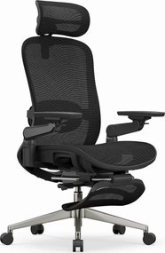 RESIGILAT- SYNO-H-MF Scaun ergonomic, suport lombar cu Masaj, sezut translatabil, cotiere 6D, tetiera 2D, suport picioare, Mesh, Negru