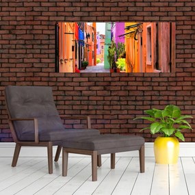 Tablou - Casa colorată în Burano, Veneția (120x50 cm)