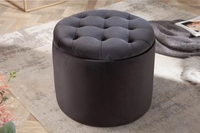Taburete cu spatiu de depozitare Modern Barock 50cm, negru