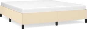 vidaXL Cadru de pat fără saltea, crem, 180x200 cm, textil