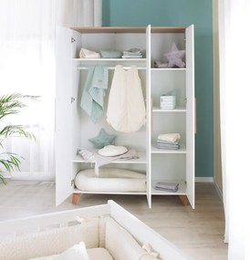 Șifonier de copii alb 118x190 cm – Roba