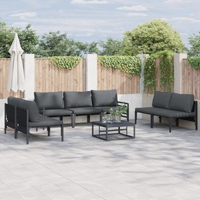 vidaXL Set de canapele pentru grădină 7 pcs Antracit Oțel