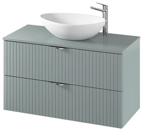 Dulap baie suspendat 100 cm pentru lavoar, fiord mat, MDF, Cersanit Tirso 1000x450 mm, Fiord mat