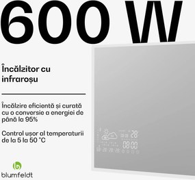 Blumfeldt Încălzitor cu infraroșu, Smart Mirror, Infraroșu, 600 W, IP44