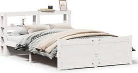 vidaXL Cadru de pat cu tăblie fără saltea, alb, 140x200 cm