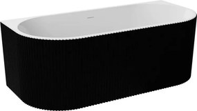 Cada freestanding Besco Leya 170x78 cm alb/negru lipita de perete, BTW