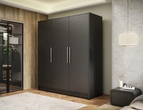 Dulap cu 3 usi Alarica 180x60x200 cm Alarica – Negru
