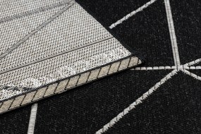 Covor sisal Floorlux 20605 negru si argint Triunghiuri, Geometric - SECUNDAR-COTATI PRODUSUL