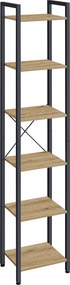 Raft cu structura metalica TAYLOR 6 polite, stejar artisan