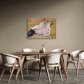 Tablou pe sticlă - Henri de Toulouse-Lautrec, The Sofa, reproducere (70x50 cm)