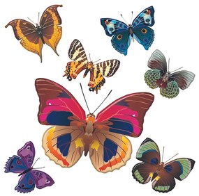 Decorațiune autocolantă Butterflies, 30 x 30 cm