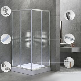 Cabină de duș pătrată Spirit Matrix 90x90 cm cu cădiță de duș acrilică armată
