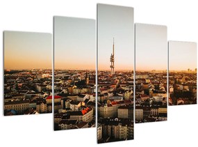 Tablou apusului de soare deasupra orașului Zizkov (150x105 cm)