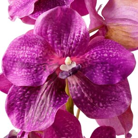 Buchet artificial LUX din 24 fire orhidee fuchsia, Vanda Orchids