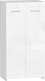 HOMCOM Dulap pentru Pantofi Lucios, Mobilier Modern cu Rafturi Reglabile pentru Hol, Coridor, Capacitate 10 Perechi, Alb | Aosom Romania