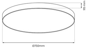 Plafonieră LED dimabilă SIENA 80W/230V 3000-6000K Ø 75 cm neagră + telecomandă