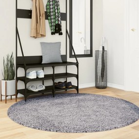 vidaXL Covor pufos "PAMPLONA" cu fire înalte, albastru modern Ø 200 cm