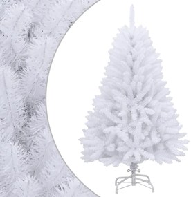 vidaXL Brad de Crăciun artificial cu suport și balamale, alb, 150 cm