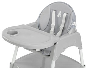 Scaun de Masa pentru Bebelusi, 3 in 1, Transformabil in Scaunel si Masuta, Centura de Siguranta in 5 Puncte 55x86x55 cm