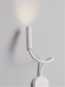 Aplica cu reader LED cu brat flexibil IP44 SONICA alba