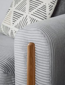 Canapea gri extensibilă/cu spațiu de depozitare cu tapițerie din catifea reiată 244 cm Arcadova – ELTAP