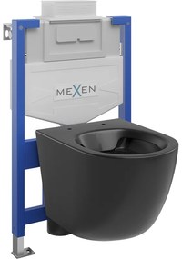 Mexen set WC încastrat cadru Felix XS-U cu vas de toaletă Lena, Negru mat - 6853322XX85