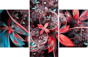 Tablou abstract cu flori exotice (90x60 cm)