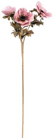 Floare artificială Anemona roz, 3 flori, 56 x 17cm