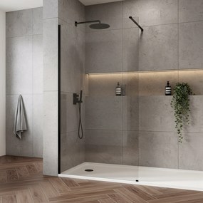 Paravan de dus Rea Flexi Transparent / Black 140