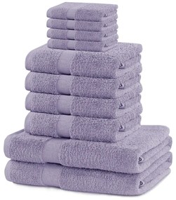 Prosoape de baie mov lavandă 10 buc. din bumbac din frotir Marina – Restilo