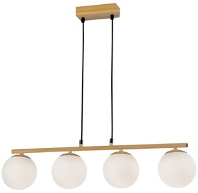 Lustră albă/în culoare naturală cu abajur din sticlă Carrine – Candellux Lighting